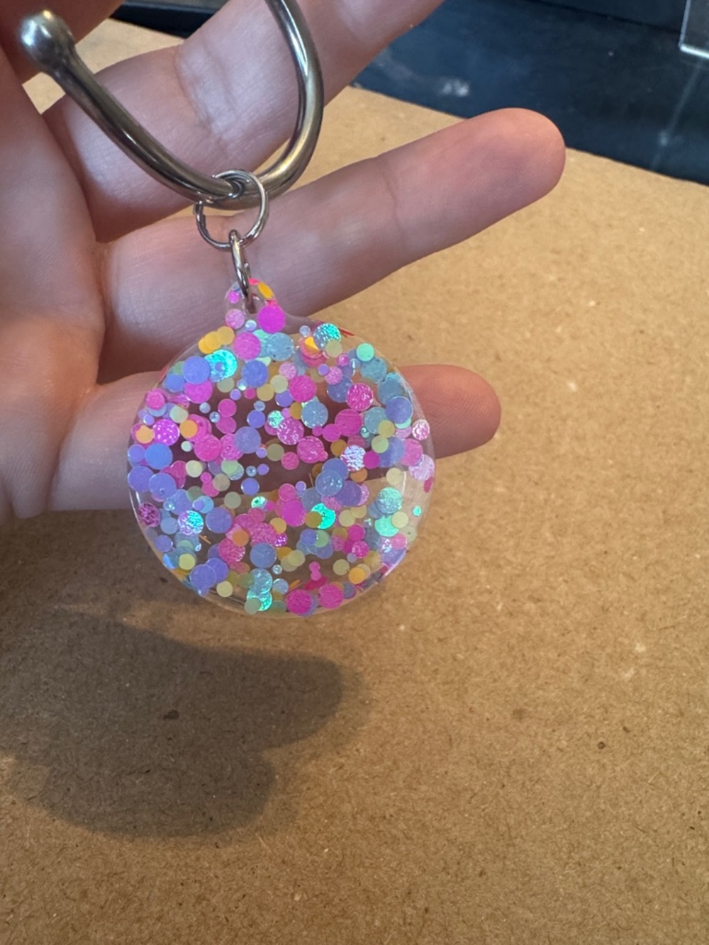 Sparkle Confetti Pet ID Tag - Pink Multicolor